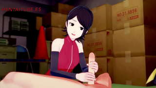 Хентай Боруто - дрочить Сарада, юта, да дрочить Боруто сиська трахаться дене