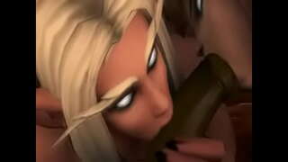 Qadın gecə Elf və Qadın-дреней biri сосущего etmək Orc.