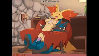 Delphox gefickt vun Lucario, Animéiert