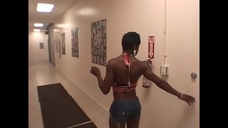 Fantastic black babe Diva Devine takes white dick inside tight wet pussy