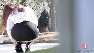 À�Big Ass】Si verführt lewdly mat Hirem Schlagsahne Oberschenkeln hervorlugen, deen Hir Massegraf Ceinture. [d &#039; Bunc 001]